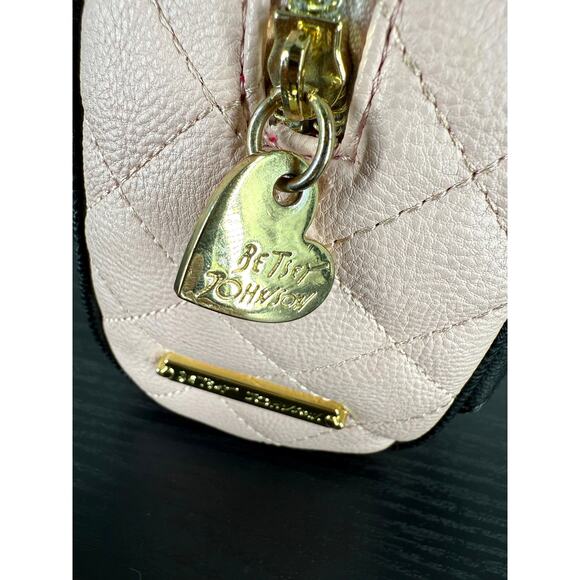 Betsey Johnson Quilted Mini Top Handle Handbag with Bow in Pink - Picture 11 of 13